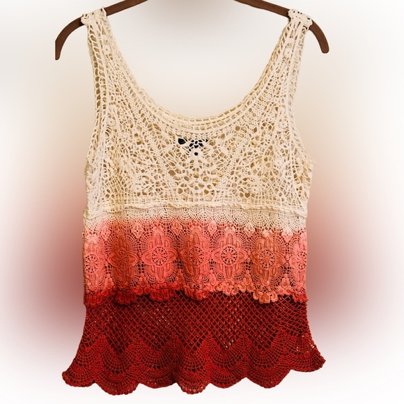 American Eagle Vintage Y2K Crochet Tiered Tank - Picture 2 of 4